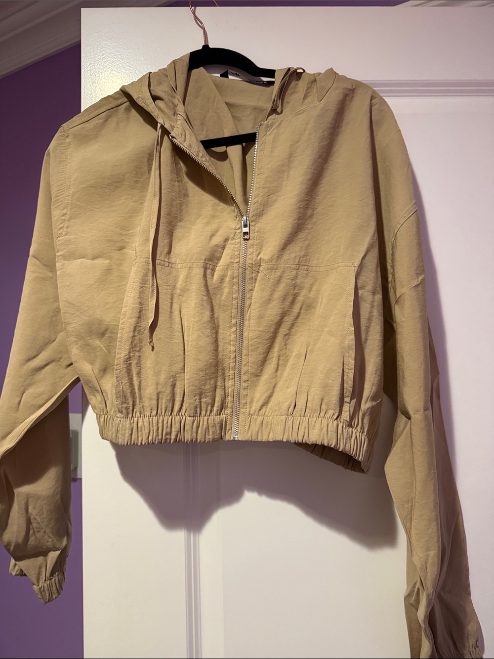 Zara cropped tan lightweight jackets